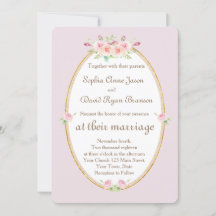 Invitación a la Boda Dorada Floral de la Primavera