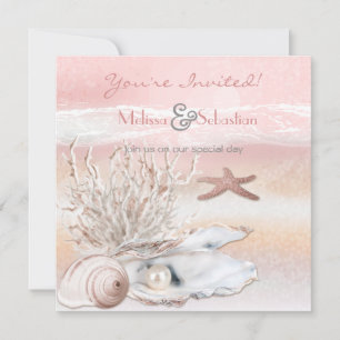 Invitación a la boda Dream Shore Beach Peach