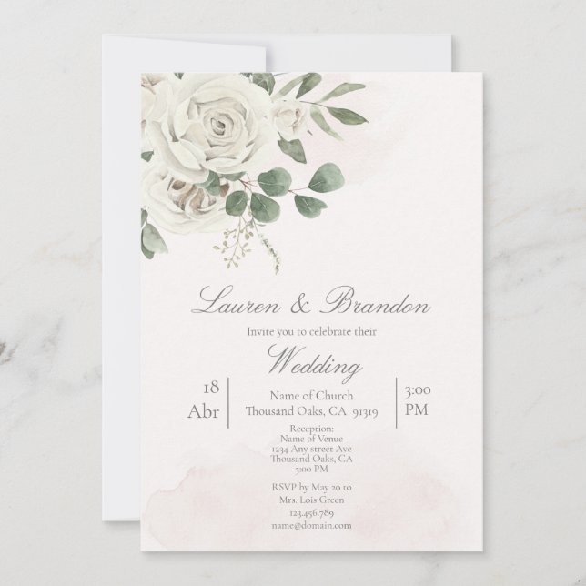 Invitación a la boda ecológica (Anverso)