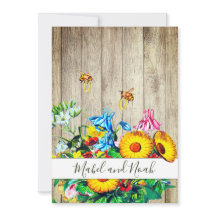 Invitación a la Boda Ecológica Rustica de Abejas F