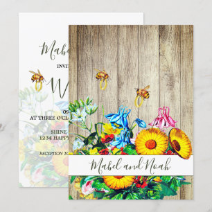 Invitación a la Boda Ecológica Rustica de Abejas F