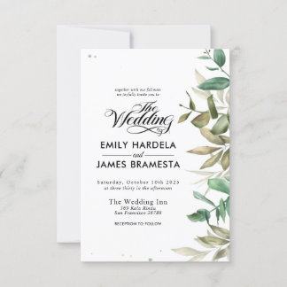 Invitación a la boda económica por la acuarela de