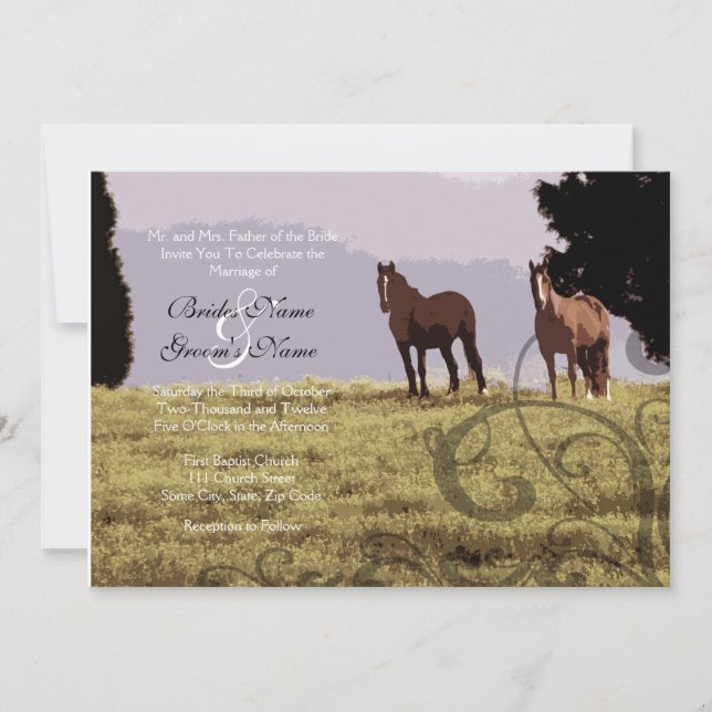 Invitación a la boda ecuestre (Anverso)