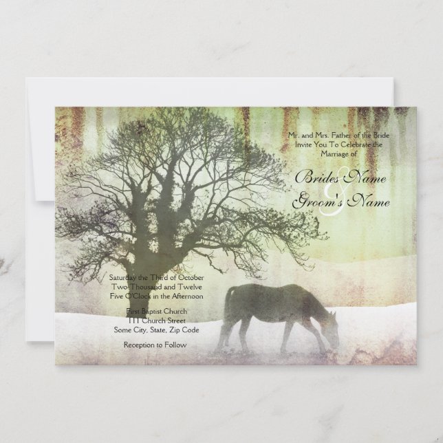 Invitación a la boda ecuestre (Anverso)