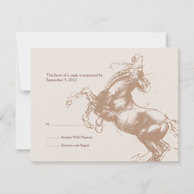 Invitación a la boda ecuestre vintage (Anverso)