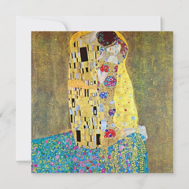Invitación a la boda; El beso de Gustav Klimt (Anverso)