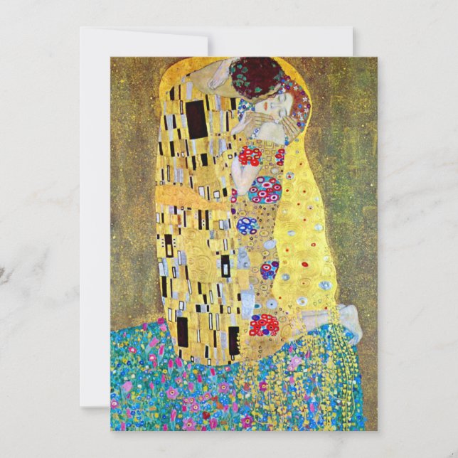 Invitación a la boda; El beso de Gustav Klimt (Anverso)