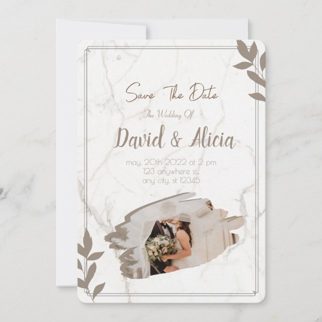 Invitación a la boda elegante (Anverso)