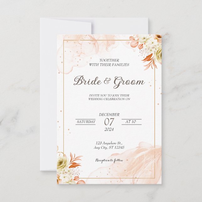 Invitación a la boda elegante (Anverso)