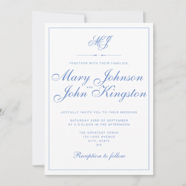 Invitación a la boda elegante (Anverso)