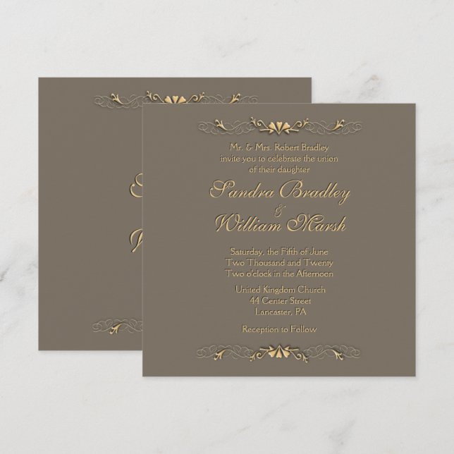 Invitación a la boda elegante (Anverso / Reverso)