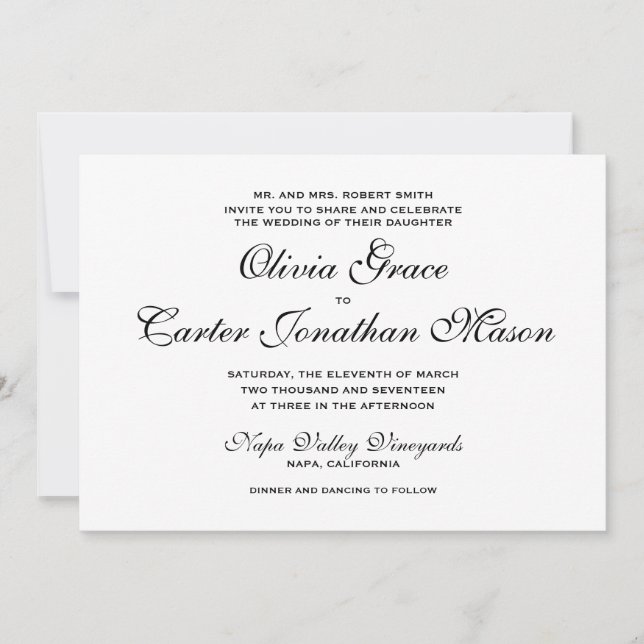 Invitación a la boda elegante (Anverso)