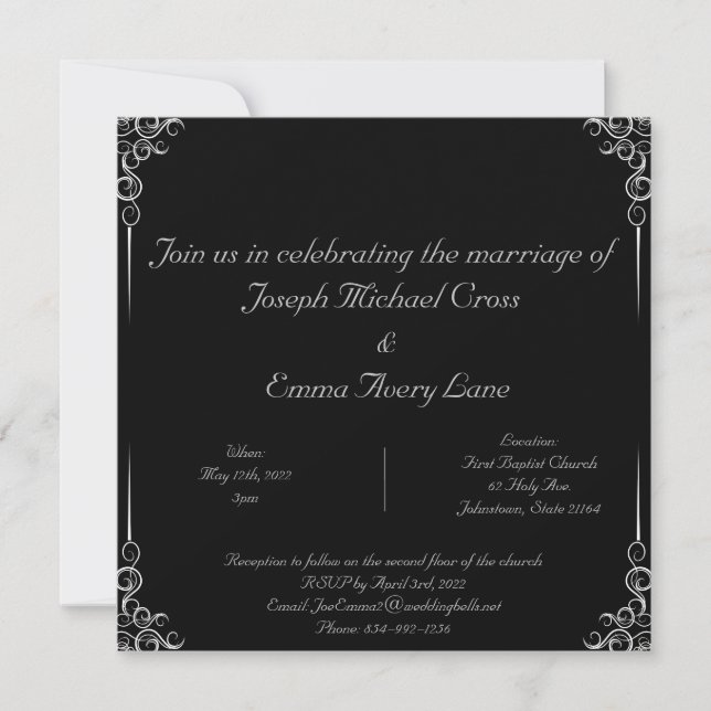 Invitación a la boda elegante (Anverso)