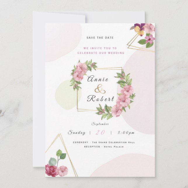 Invitación a la boda elegante (Anverso)