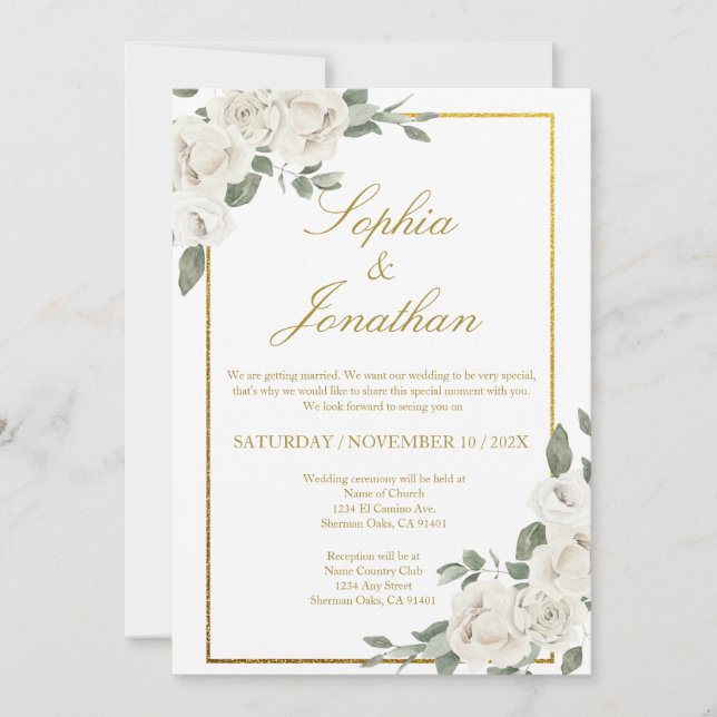 Invitación a la boda elegante (Anverso)