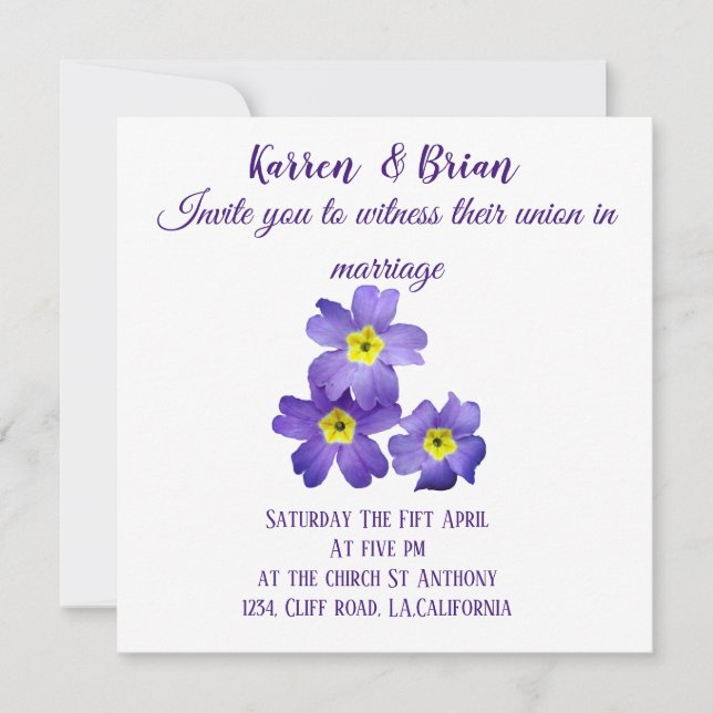 Invitación a la boda elegante (Anverso)