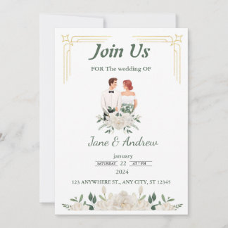 Invitación a la boda elegante