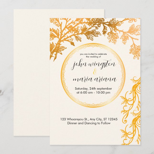 Invitación a la boda elegante | Amor eterno (Anverso / Reverso)