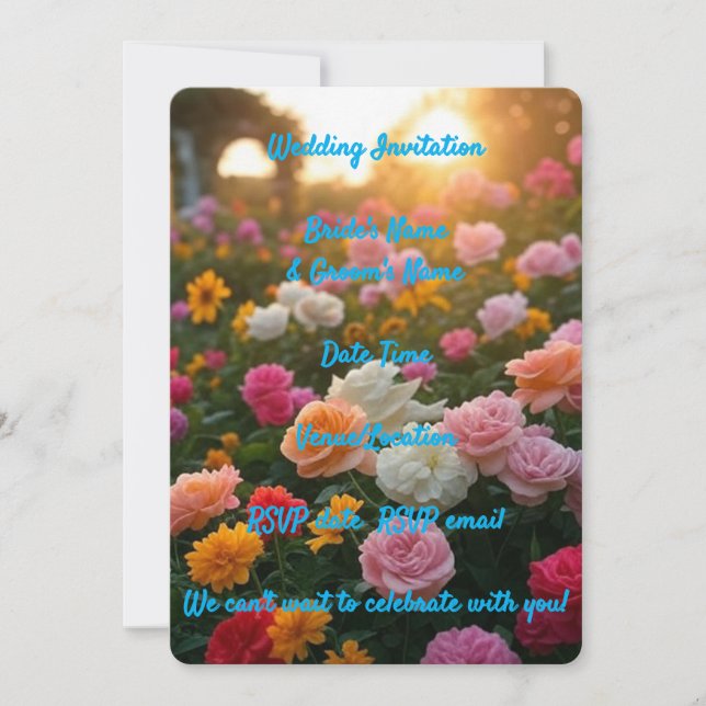 Invitación a la boda Elegante Boho Rústico Floral (Anverso)