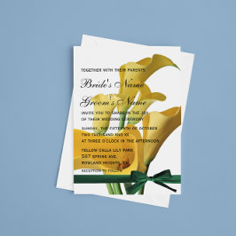 Invitación a la boda elegante Calla Lilies amarill