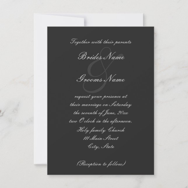 Invitación a la boda elegante con escritura (Anverso)