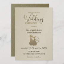 Invitación a la boda elegante con oro moderno de p