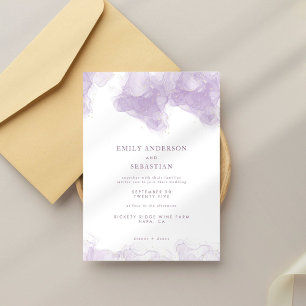 Invitación a la boda elegante con tinta de oro de