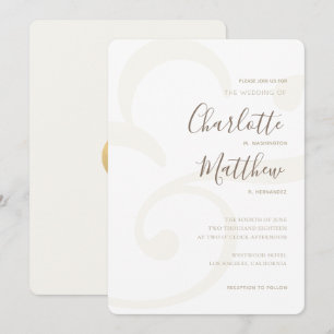 Invitación a la boda elegante con un monograma de
