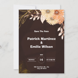 Invitación a la boda elegante de Brown