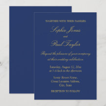 Invitación a la boda elegante de color beige dorad