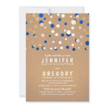 Invitación a la Boda Elegante de Confetti Dorado y