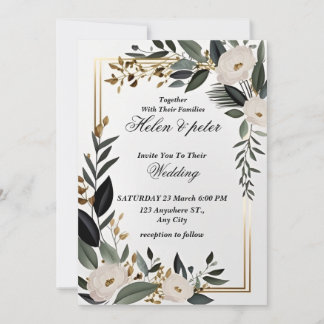 Invitación a la boda elegante de Emerald Greenery