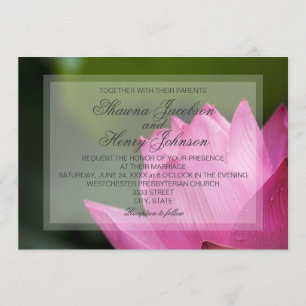 Invitación a la boda elegante de flor rosa de Lotu