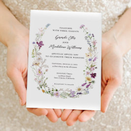 Invitación a la boda elegante de flores silvestres