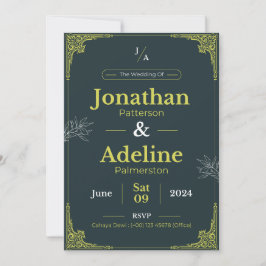 Invitación a la boda elegante de la lima verde