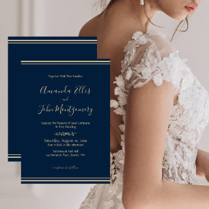 Invitación a la Boda Elegante de la Marina y el Or