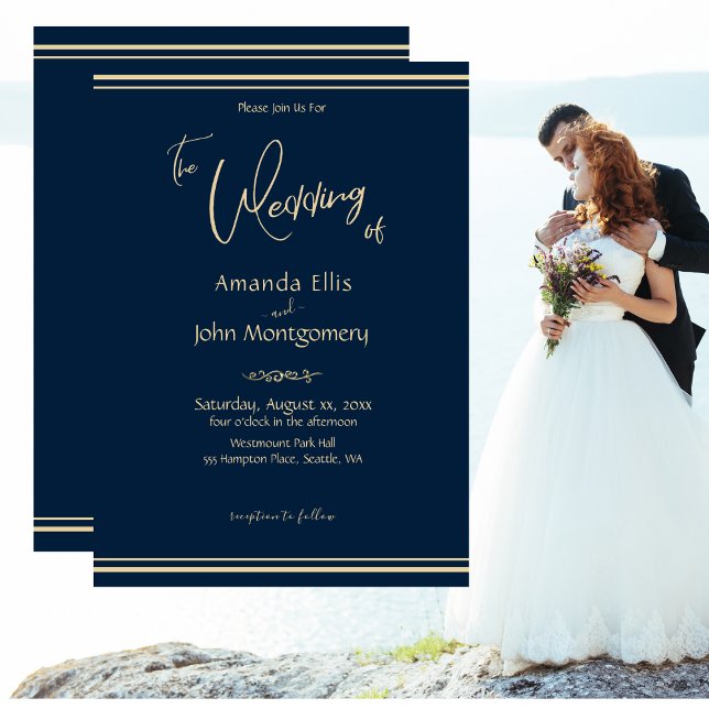 Invitación a la Boda Elegante de la Marina y el Or (Subido por el creador)
