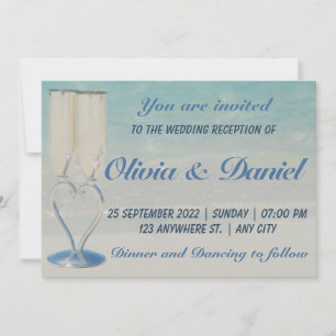 Invitación a la boda elegante de la playa de desti