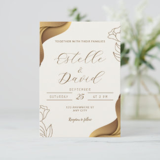 Invitación a la Boda Elegante de Oro