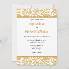 Invitación a la boda elegante de oro y negro