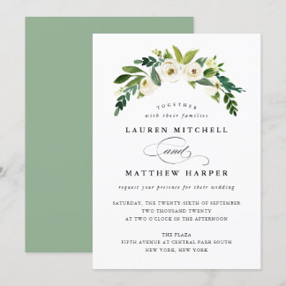 Invitación a la boda elegante de primavera floral