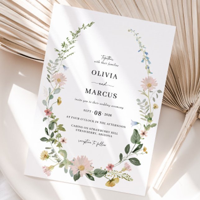 Invitación a la boda elegante del Boho Wildflower  (Invitation)