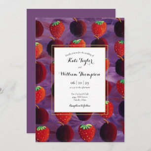 Invitación a la boda elegante del país de los frut