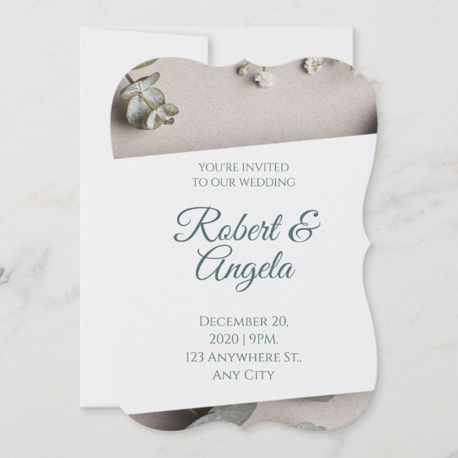 Invitación a la boda elegante del presupuesto (Anverso)