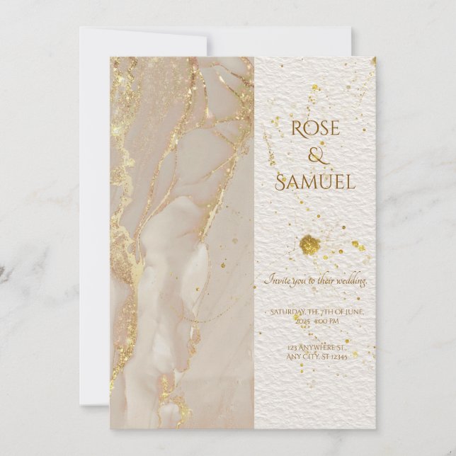 Invitación a la boda elegante del Purpurina de tin (Anverso)