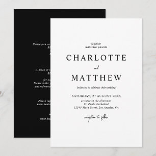 Invitación a la boda elegante   Detalles de la esp