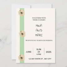 Invitación a la boda elegante - Diseño floral clás