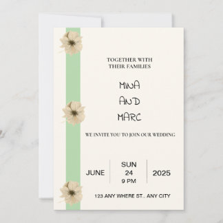 Invitación a la boda elegante - Diseño floral clás