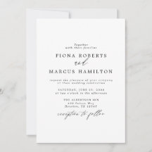 Invitación a la boda elegante en blanco y negro