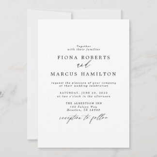 Invitación a la boda elegante en blanco y negro